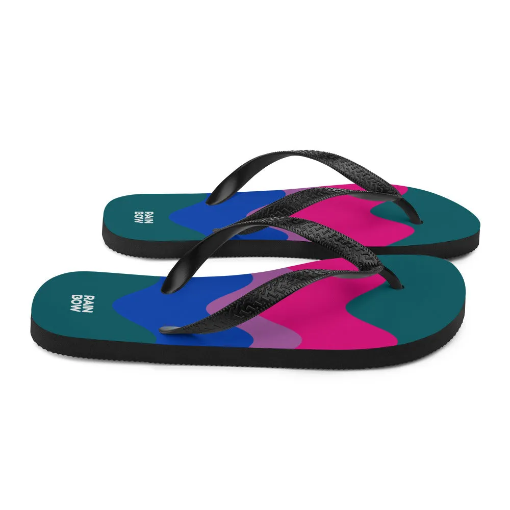 Wavy Bisexual Pride Flag Flip-Flops