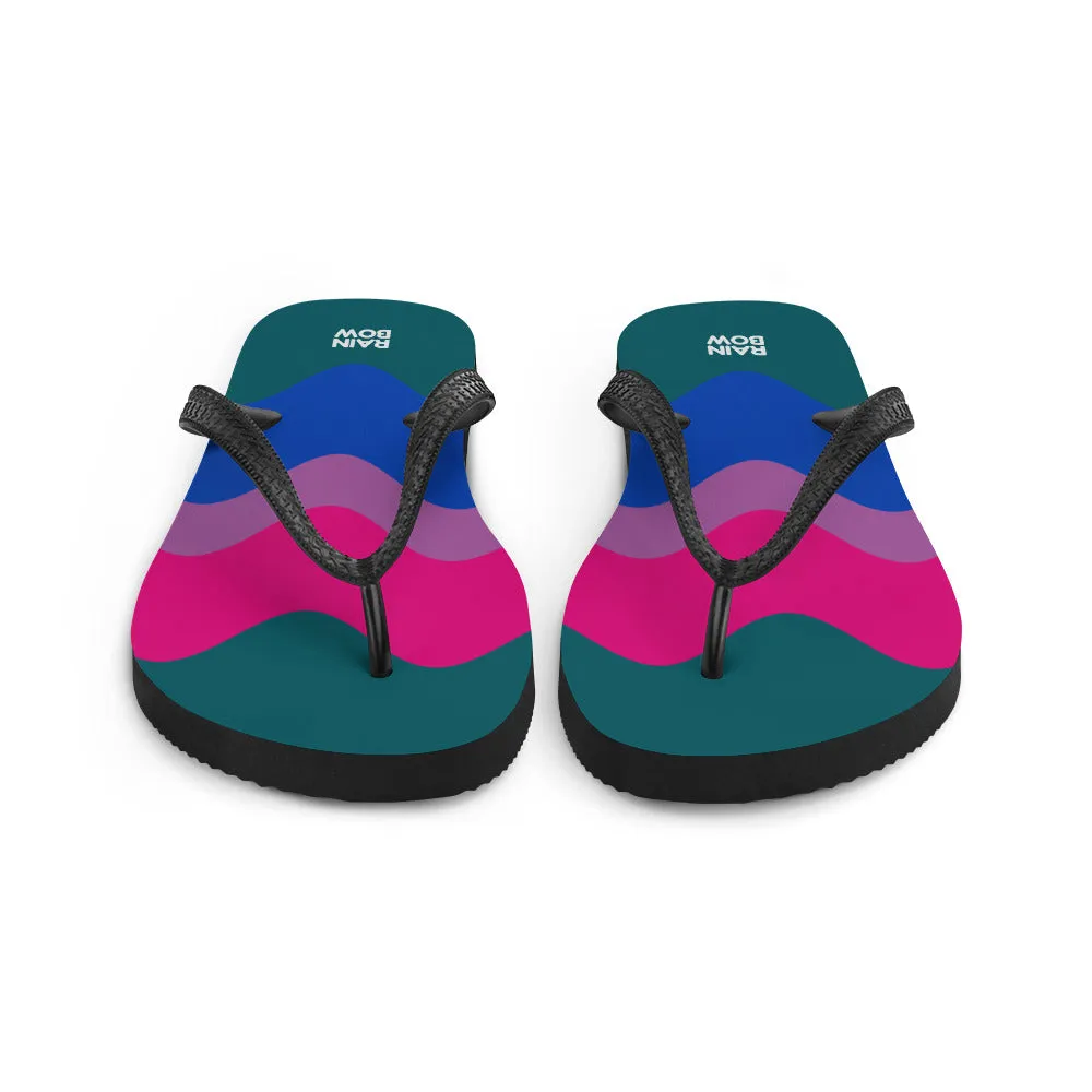 Wavy Bisexual Pride Flag Flip-Flops