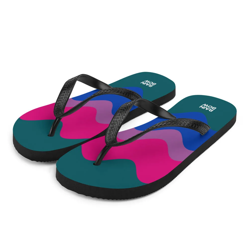 Wavy Bisexual Pride Flag Flip-Flops