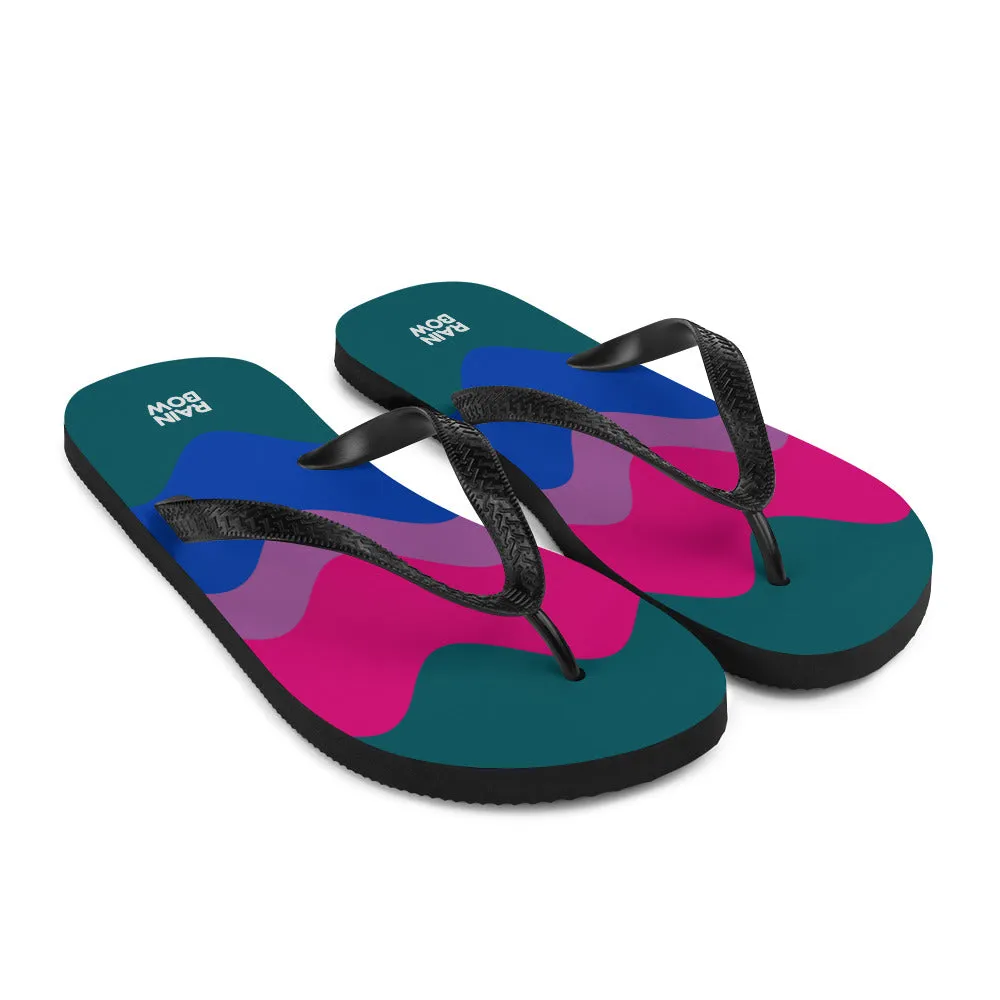 Wavy Bisexual Pride Flag Flip-Flops