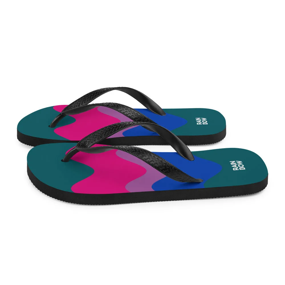 Wavy Bisexual Pride Flag Flip-Flops