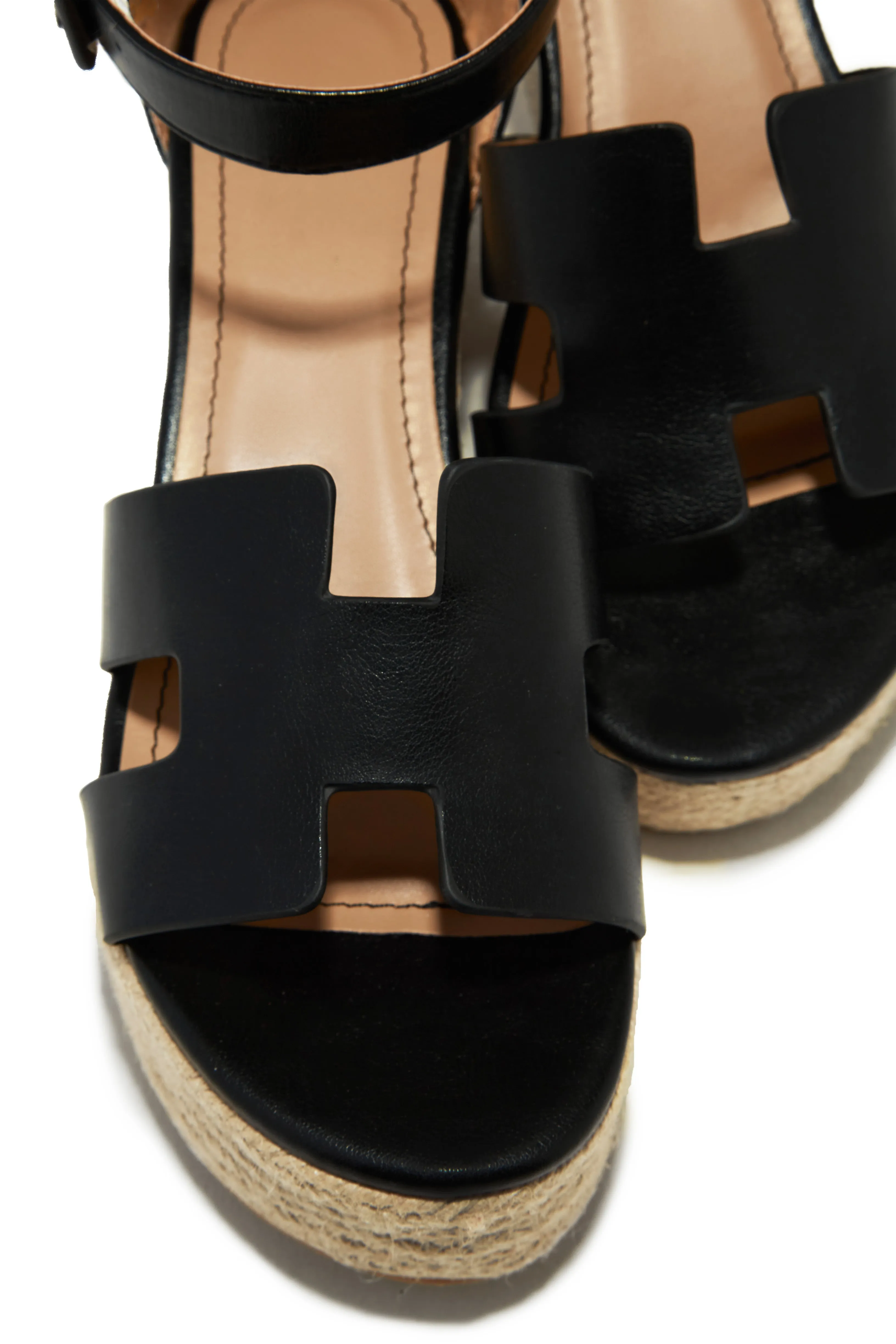 Weekend Cruise Espadrille Platform Sandals - Black