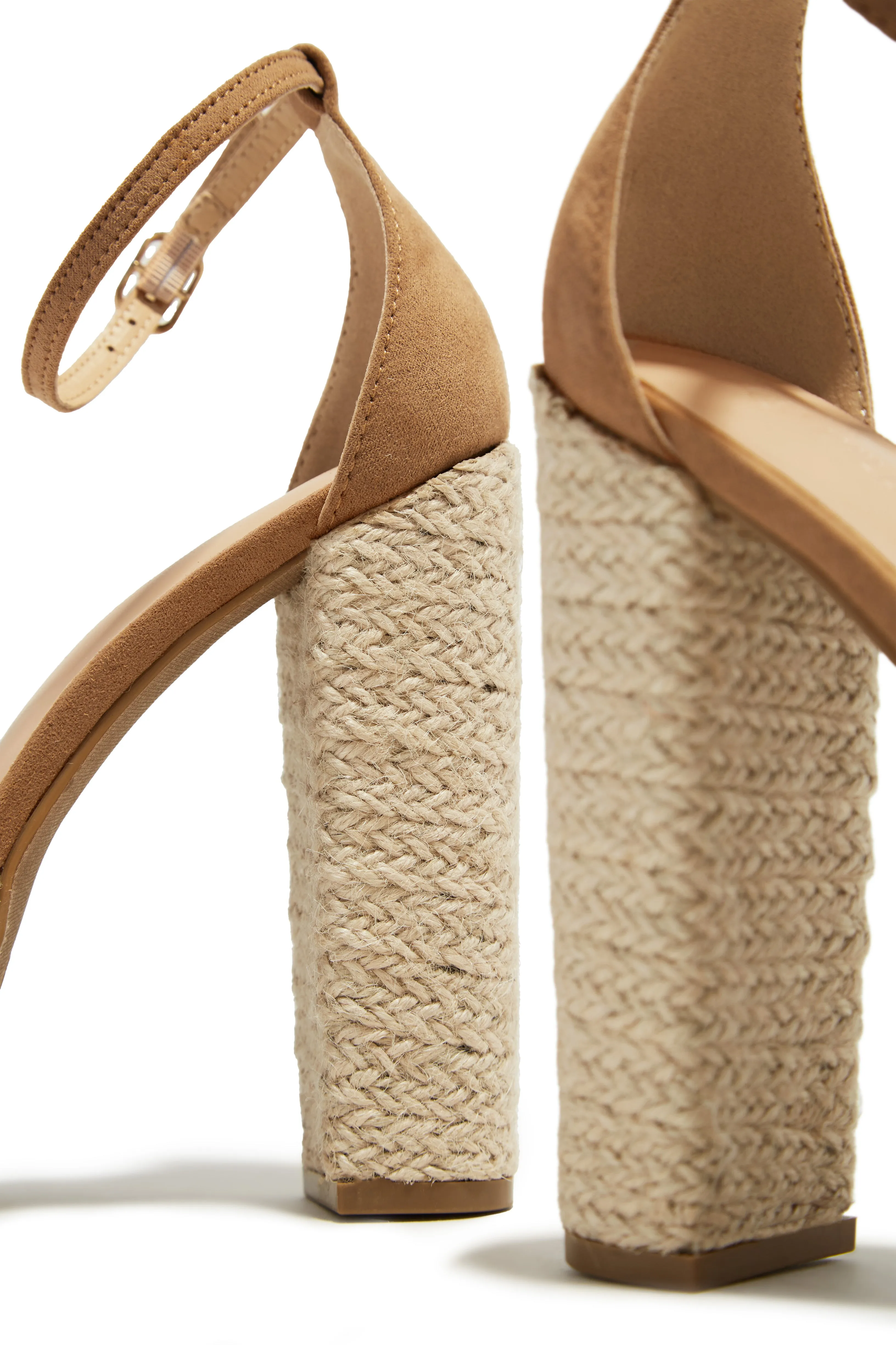 Weekend Plans Platform Block High Heels - Camel