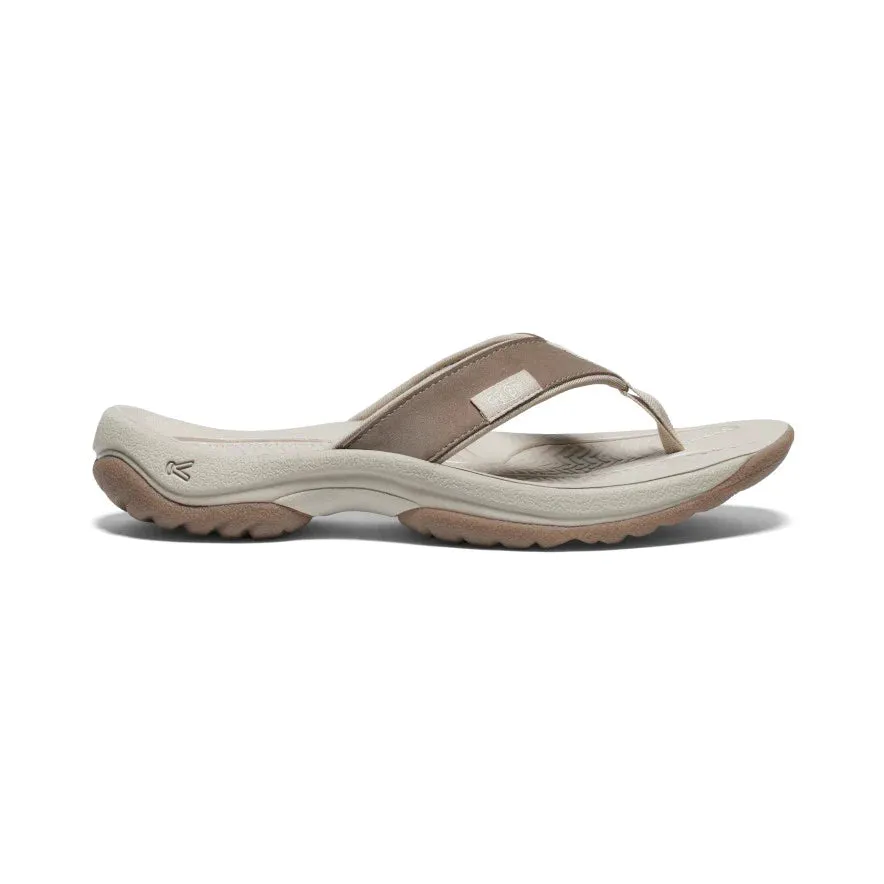 Women's Keen Kona Leather Flip Flop Color: Brindle / Silver Birch