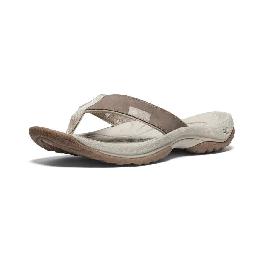 Women's Keen Kona Leather Flip Flop Color: Brindle / Silver Birch